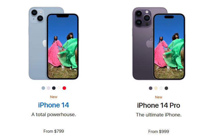 iphone 14 vs 14 pro price