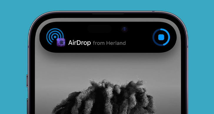 dynamic island incoming airdrop